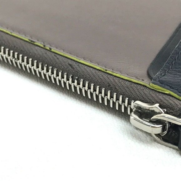 Authentic LOUIS VUITTON List with Strap Clutch bag Leather Gray Based/Navy - Picture 7 of 12